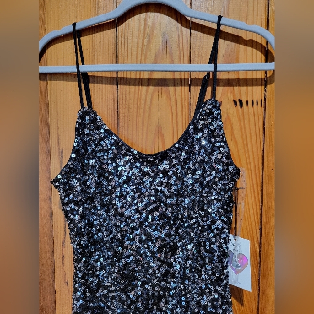 Iris Sparkling Blue Sequin Mini Dress - Picture 6 of 12